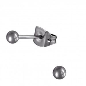 Titanium Ball Stud Earrings 3 mm